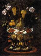 A fountain of grape vines, roses and apples in a conch shell Juan de Espinosa